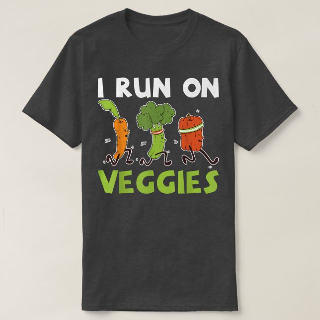Ich laufe auf Gemüse Obst und Gemüse Gemüse Gemüse T-Shirt (Design vorne)