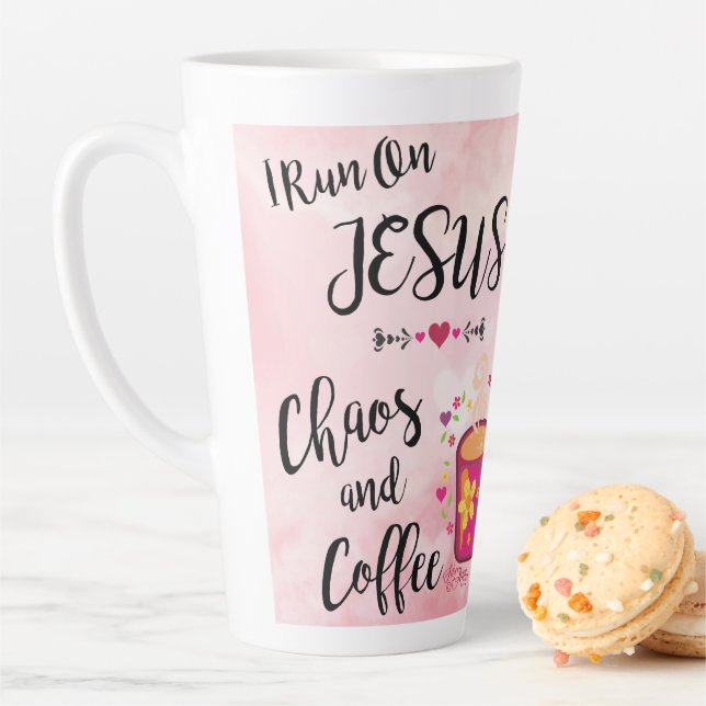 Ich laufe auf Jesus, Chaos und Kaffee Milchtasse (Beispiel)