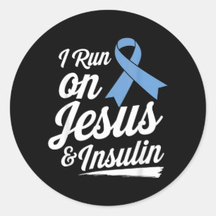 Ich Laufe Auf Jesus Insulin Diabetes Gebet Glaube Runder Aufkleber