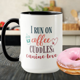 Ich laufe auf Kaffee Knuddels Hunde Liebe Koralle Tasse