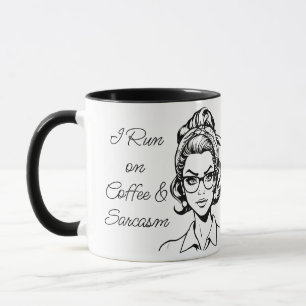 Ich laufe auf Kaffee & Sarkasmus Lustiger Spruch Tasse