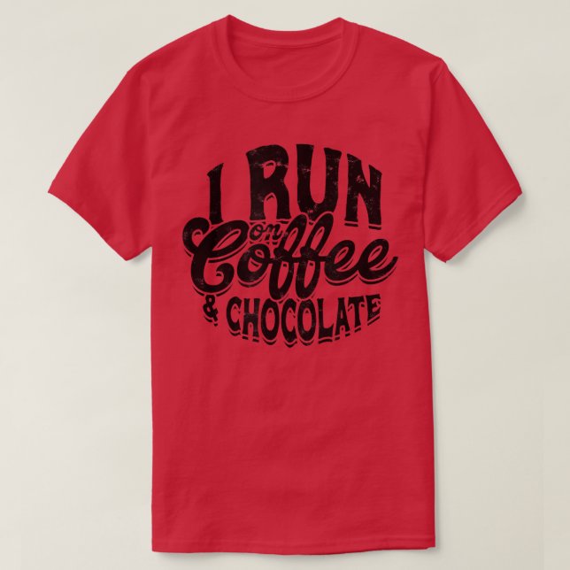 Ich laufe auf Kaffee & SchokoladeCosy Winter Xmas  T-Shirt (Design vorne)