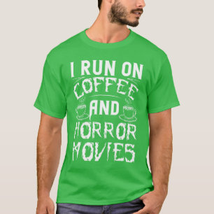 Ich laufe auf Kaffee und Horrorfilme Tasse Film Ki T-Shirt