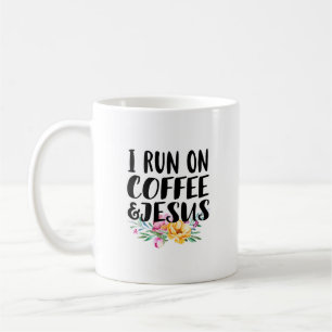Ich laufe auf Kaffee und Jesus Kaffeetasse