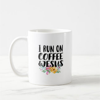 Ich laufe auf Kaffee und Jesus Kaffeetasse