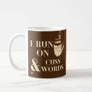 "ICH LAUFE AUF KAFFEE UND KUNSTWORTEN" lustiger Ka Kaffeetasse