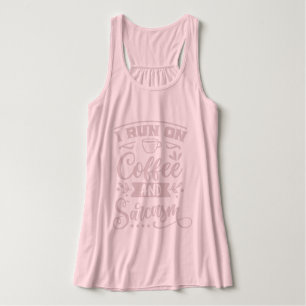 Ich laufe auf Kaffee und Sarkasmus l Spaß und Witz Tank Top