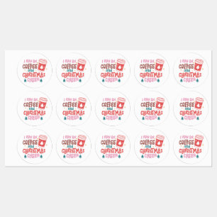 Ich laufe auf Kaffee und Weihnachts-Chef Etiketten