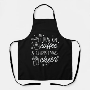 Ich laufe auf Kaffee und Weihnachts-Chef Schürze