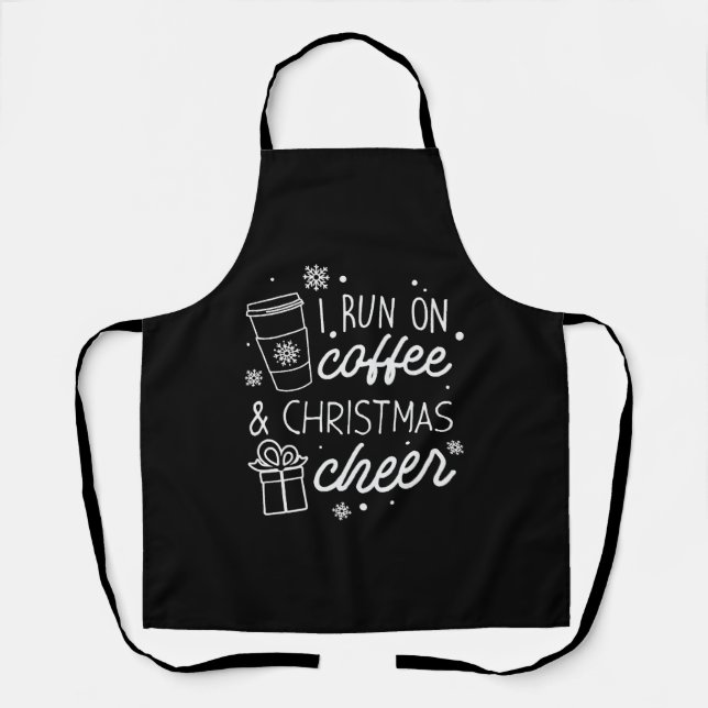 Ich laufe auf Kaffee und Weihnachts-Chef Schürze (Vorderseite)