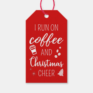 Ich laufe auf Kaffee und Weihnachtskaue Geschenkanhänger