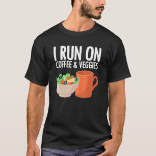 Ich laufe auf Kaffee Veggies Vegetarier Vegan T-Shirt