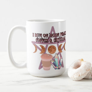 Ich laufe auf Mondphasen, Kaffee und Kristallen Kaffeetasse
