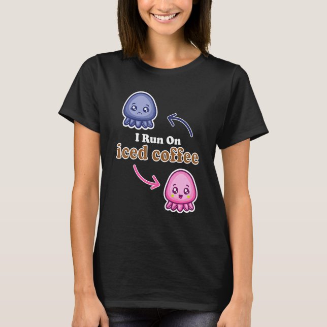 Ich laufe auf Niedlichem, reversiblen Octopus-Kaff T-Shirt (Vorderseite)
