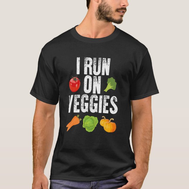 Ich laufe auf Veggies Cool Vegetarier Gemüse Vegan T-Shirt (Vorderseite)