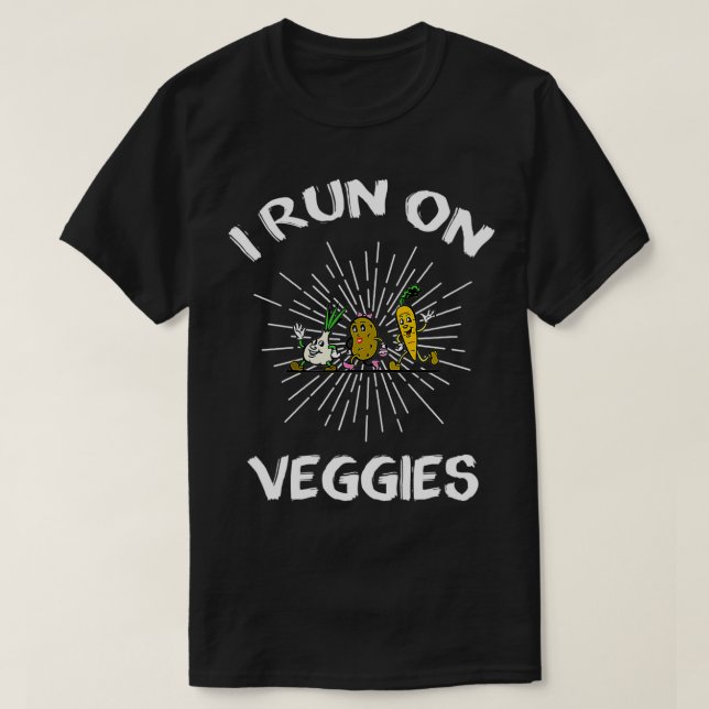 Ich laufe auf Veggies Funny T-Shirt (Design vorne)