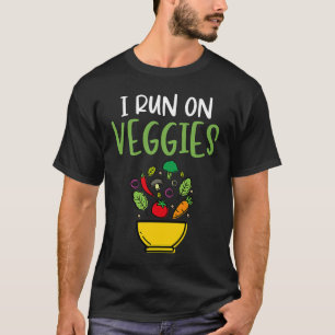 Ich laufe auf Veggies Spaß Vegan Vegetarier Runner T-Shirt