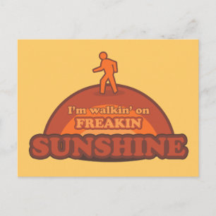 Ich laufe auf verdammt sonnigem Frickin-Glück Postkarte