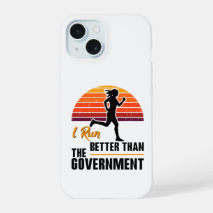 Ich laufe besser als die Regierung Lustiger Läufer iPhone 15 Hülle