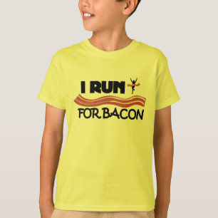 Ich laufe für Bacon - Funny Running Shirt für Kind