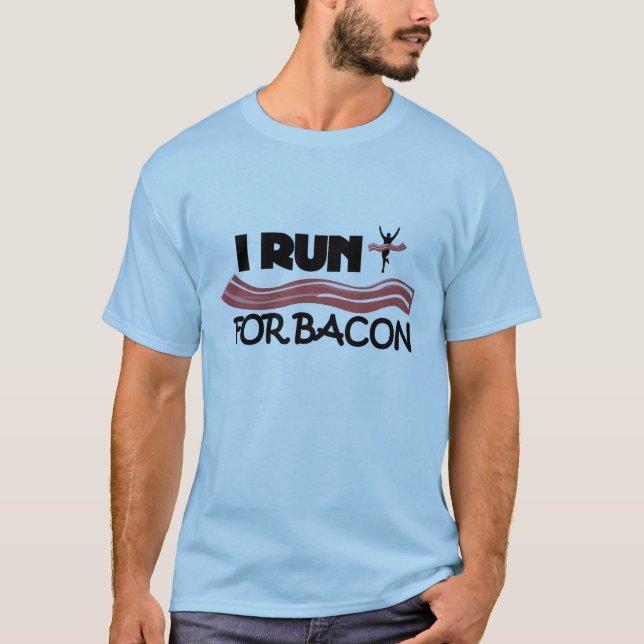 Ich laufe für Bacon - Funny Running Shirt für Männ (Vorderseite)