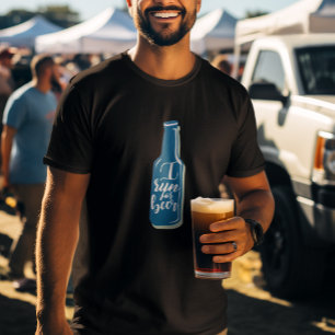 Ich laufe für Bier Fitness Spaß Blue Flasche T-Shirt