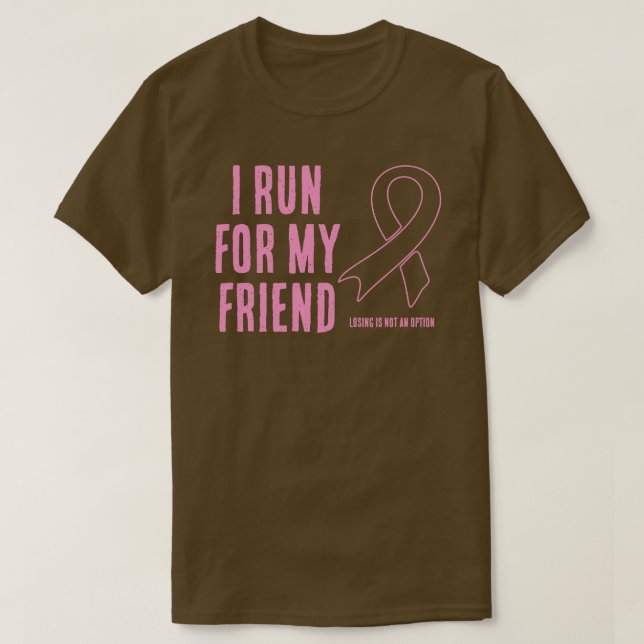 Ich laufe für meinen Freund rosa Ribbon-T - Shirt (Design vorne)