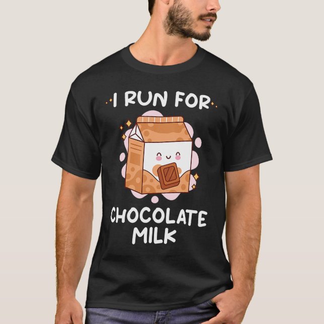 Ich laufe für Schokoladenmilch, Lebensmittel grafi T-Shirt (Vorderseite)