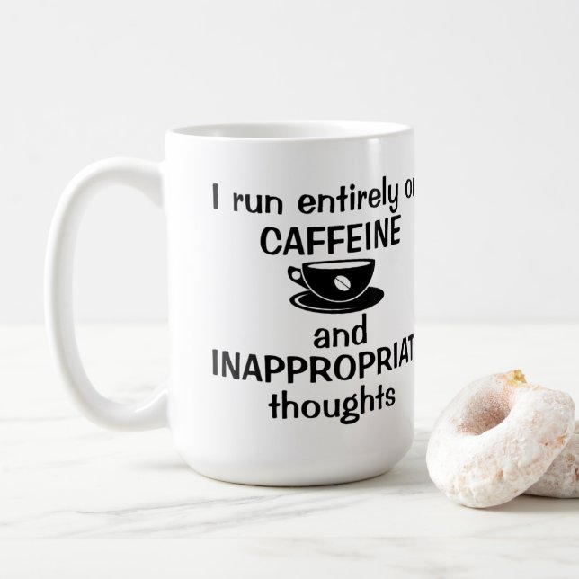 Ich laufe ganz auf Koffein Kaffeetasse (Mit Donut)