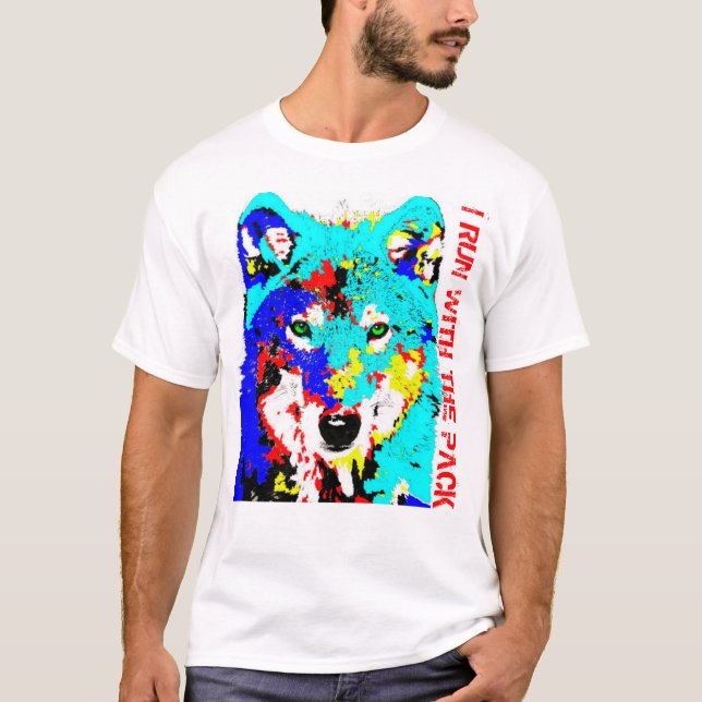 ICH LAUFE MIT DEM SATZ - WOLF-T - SHIRT (Vorderseite)