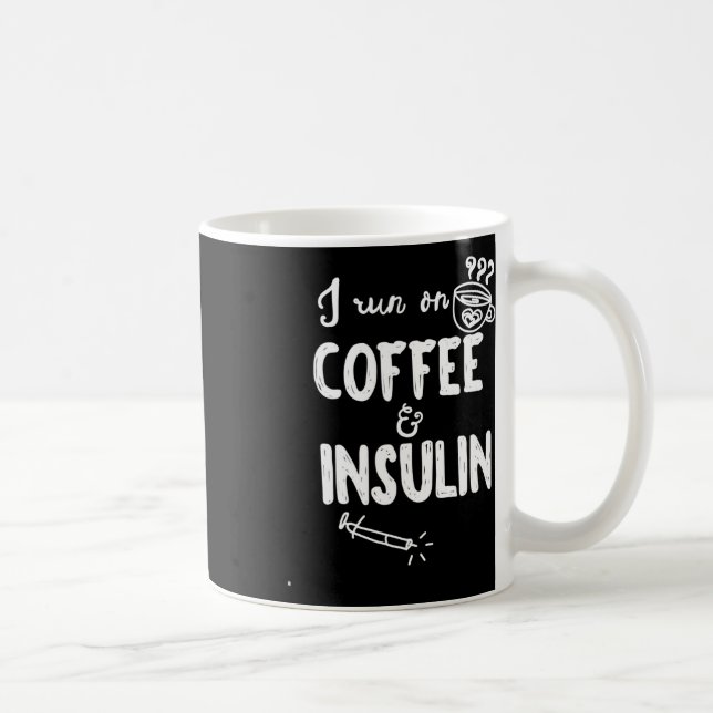 Ich laufe mit Kaffee und Insulin Fun Diabetes Awar Kaffeetasse (Rechts)