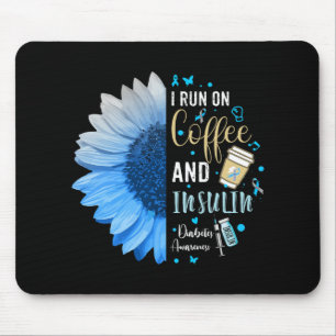 Ich laufe mit Kaffee und Insulin Geschenk für Diab Mousepad