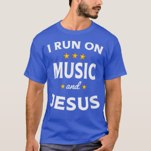 Ich laufe mit Musik und Jesus Music Lehrer T-Shirt