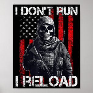 Ich laufe nicht, ich lade nach, US-Flagge für eine Poster