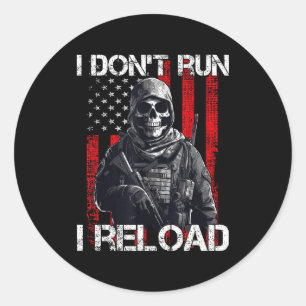 Ich laufe nicht, ich lade nach, US-Flagge für eine Runder Aufkleber