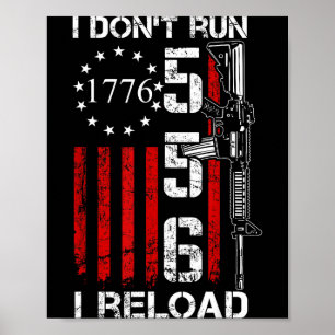 Ich laufe nicht, ich lade nach - USA-Gewehrflagge Poster