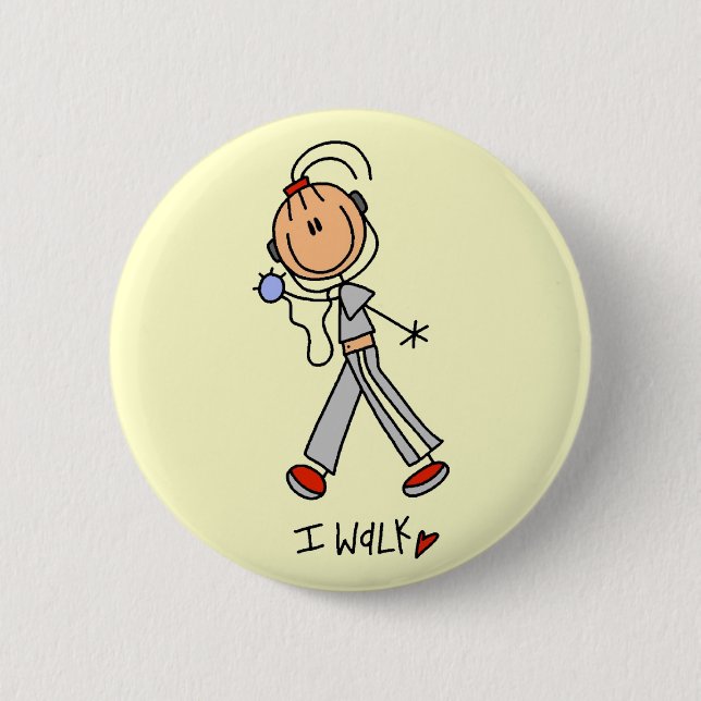 Ich laufe T-Shirts und Geschenke Button (Vorderseite)