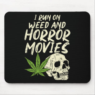 Ich laufe Weh-Horror-Filme Skull Fun Halloween Sto Mousepad