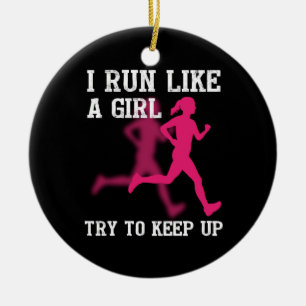 Ich laufe wie ein Mädchen, versuche aufzustehen Keramik Ornament