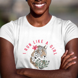 Ich laufe wie ein Motivierend Mädchen mit rotem Le T-Shirt