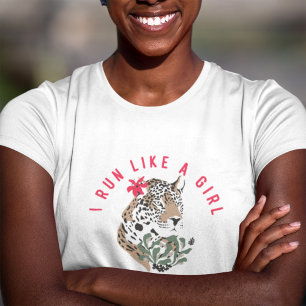 Ich laufe wie ein Motivierend Mädchen mit rotem Le T-Shirt