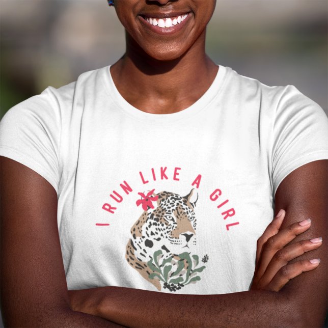 Ich laufe wie ein Motivierend Mädchen mit rotem Le T-Shirt (Von Creator hochgeladen)