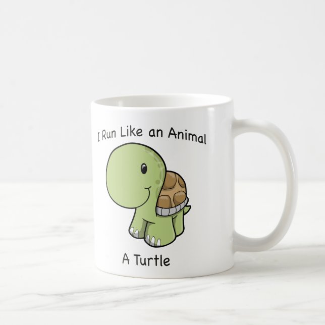Ich laufe wie ein Tier - eine Schildkröte Kaffeetasse (Rechts)