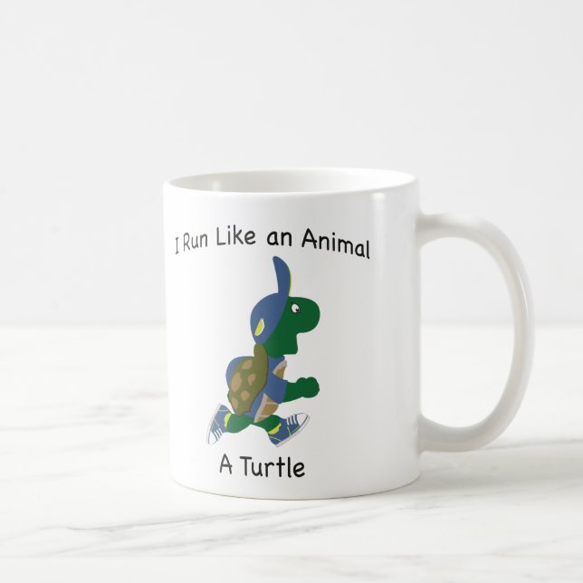 Ich laufe wie ein Tier - eine Schildkröte Kaffeetasse (Rechts)
