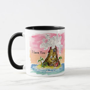 Ich lava dich, du hast mich Cartoon Vulkan. Tasse