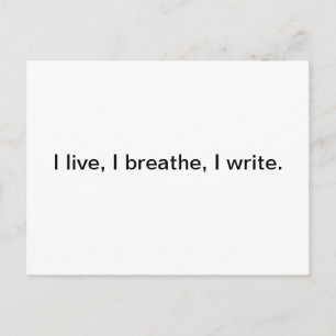 Ich lebe, atme, schreibe postkarte