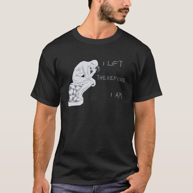 Ich lebe deshalb bin ich griechische Philosophie G T-Shirt (Vorderseite)