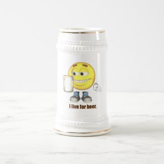 Ich lebe für Bier Stein Bierglas