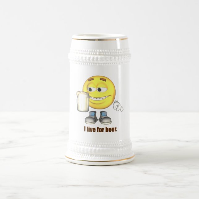 Ich lebe für Bier Stein Bierglas (Mittel)