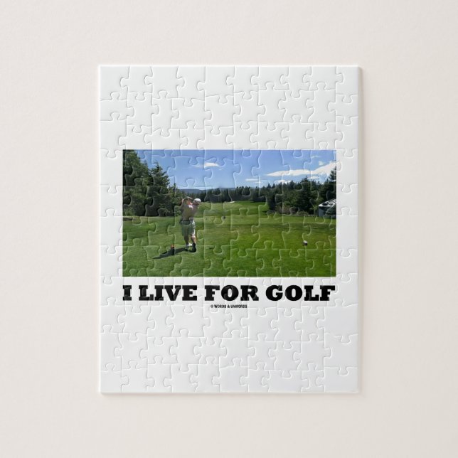 Ich lebe für Golf (Golfspieler auf Golfplatz) Puzzle (Vertikal)